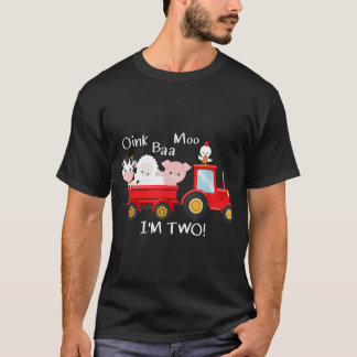 Camiseta Oink Baa Moo Im 2 Tema De Fazenda Tração De Aniver