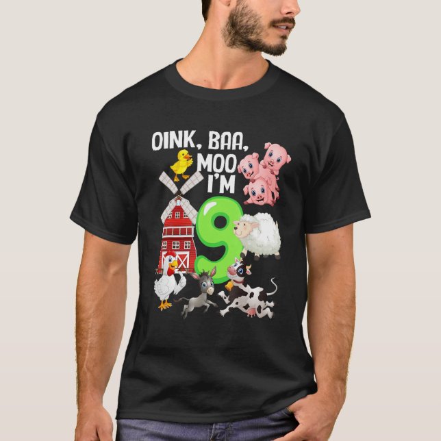 Camiseta Oink Baa Neigh Cluck Moo Eu sou um tema de Fazenda (Frente)