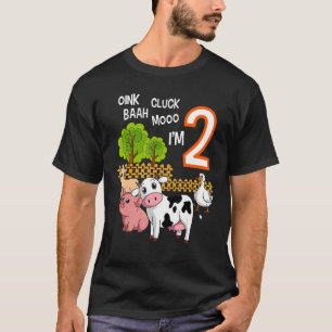 Camiseta Oink Cluck Baah Mooo Eu sou 2 Fazendas segundo Ani