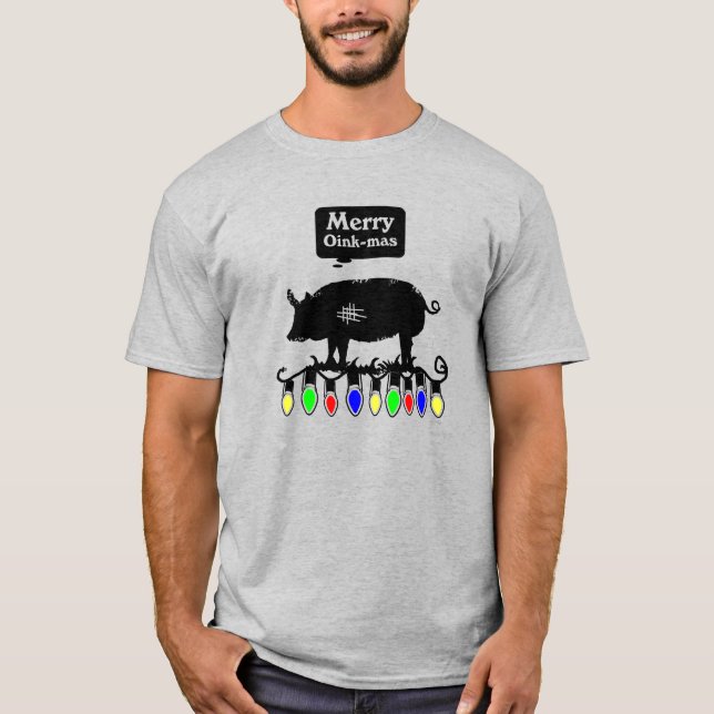 Camiseta Oink-Mas de feliz - Preto (Frente)