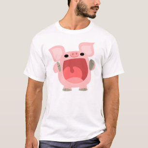 Camiseta "OINK!!!" T-shirt bonito das crianças do porco dos