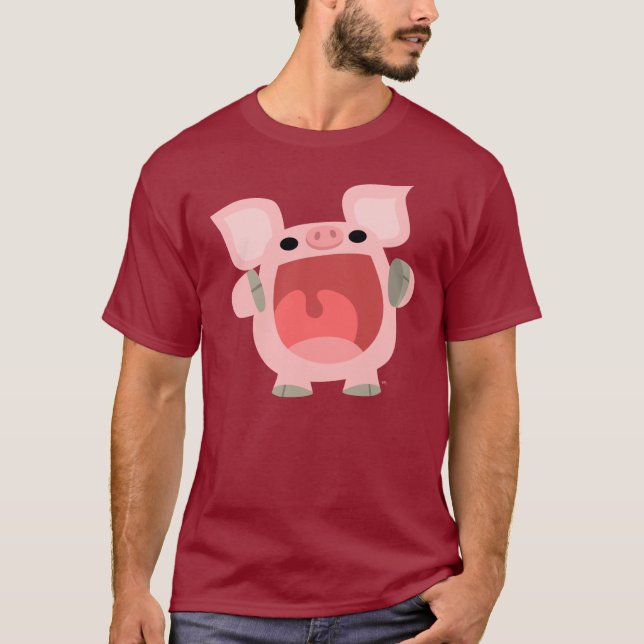 Camiseta "OINK!!!" T-shirt bonito do porco dos desenhos (Frente)
