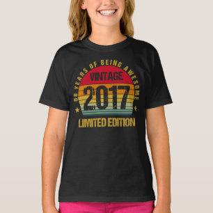 Camiseta Oitava Anos 2017 Vintage 8º Aniversário Crianças