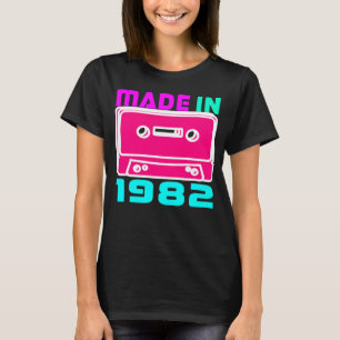 Camiseta Oitenta anos feitos em 1982 anos 1980 com amor, an