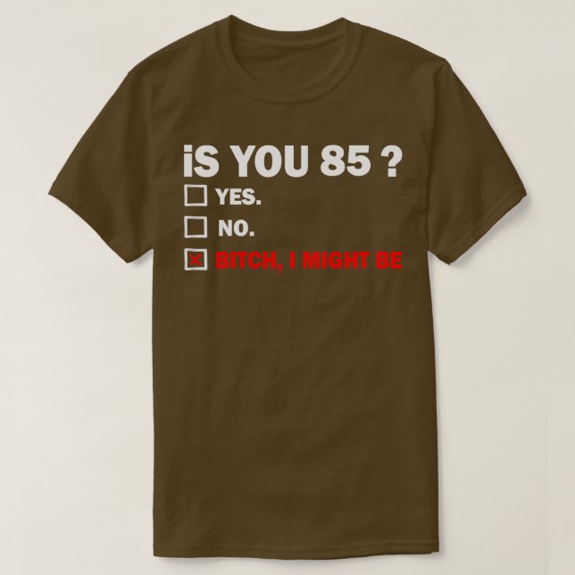 Camiseta oitenta e cinco anos e oitenta e cinco anos (Frente do Design)