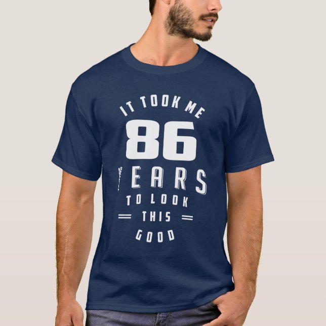 Camiseta Oitenta e seis anos de idade, 86º aniversário engr (Frente)