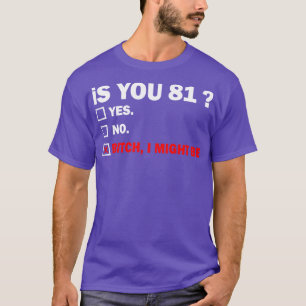 Camiseta oitenta e um anos, aniversário de 81 anos, dia 81