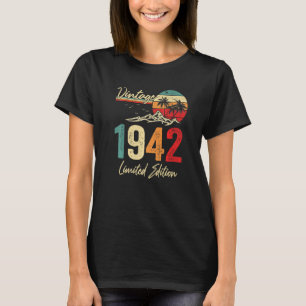 Camiseta Oitenta e um anos Vintage Gift 1942 81rua Aniversá