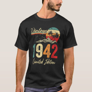 Camiseta Oitenta e um anos Vintage Gift 1942 81rua Aniversá