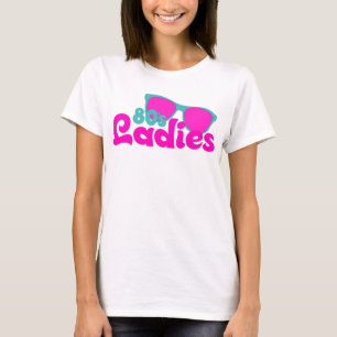 Camiseta Oitenta senhoras vintage neon retro óculos escuros