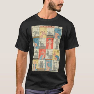 Camiseta Oito figuras-sombra Utagawa subiram