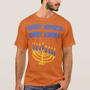Camiseta Oito Noites E Oito Luzes Menorah Chanukah Hanukka