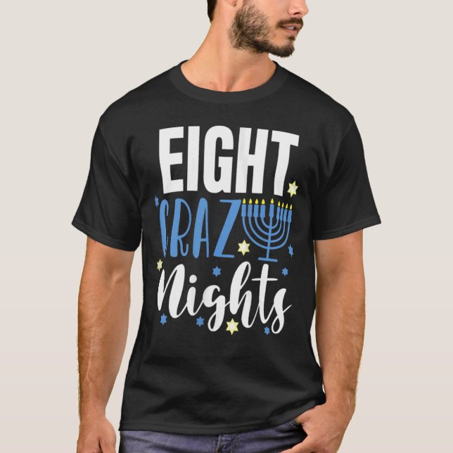 Camiseta Oito Noites Loucas de Natal Hannukah Jewish Holid (Frente)