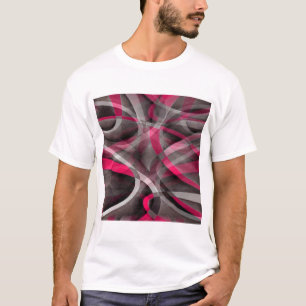 Camiseta Oito Rosas Rosa e Cinza Funky Pattern