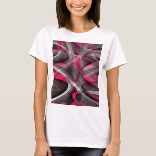 Camiseta Oito Rosas Rosa e Cinza Funky Pattern
