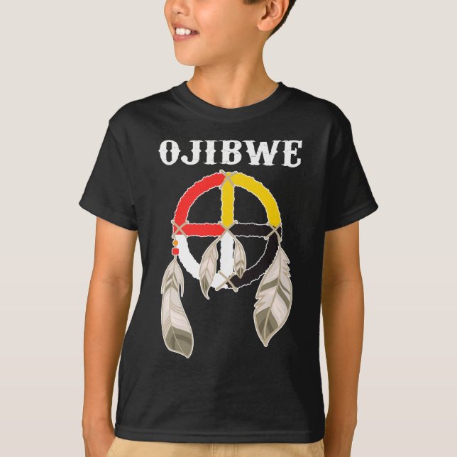 Camiseta Ojibwe Anishinaabeg Pessoas Medicina Nativa Americ (Frente)