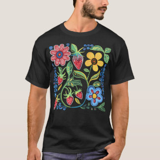 Camiseta Ojibwe Floral Pattern Native Flowers