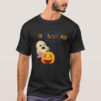Camiseta Ok Boo-Mer Dia de as Bruxas engraçado Fantasma Pum