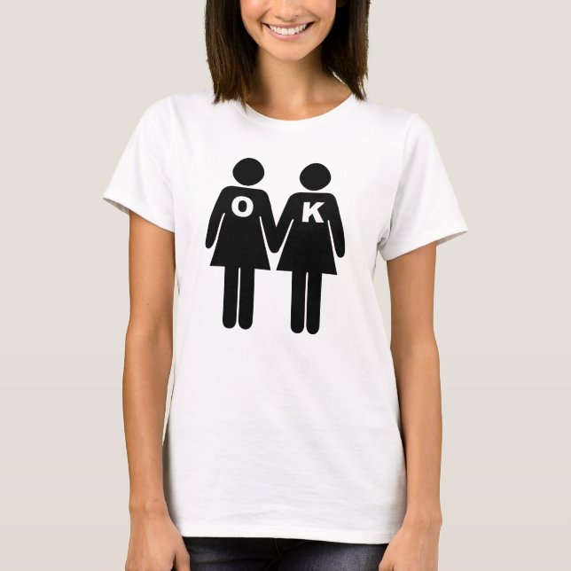 Camiseta OK EM SER GAY (lésbica) (Frente)