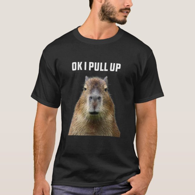 Camiseta Ok, Eu Puxo Capybara Cute Animal Pet (Frente)