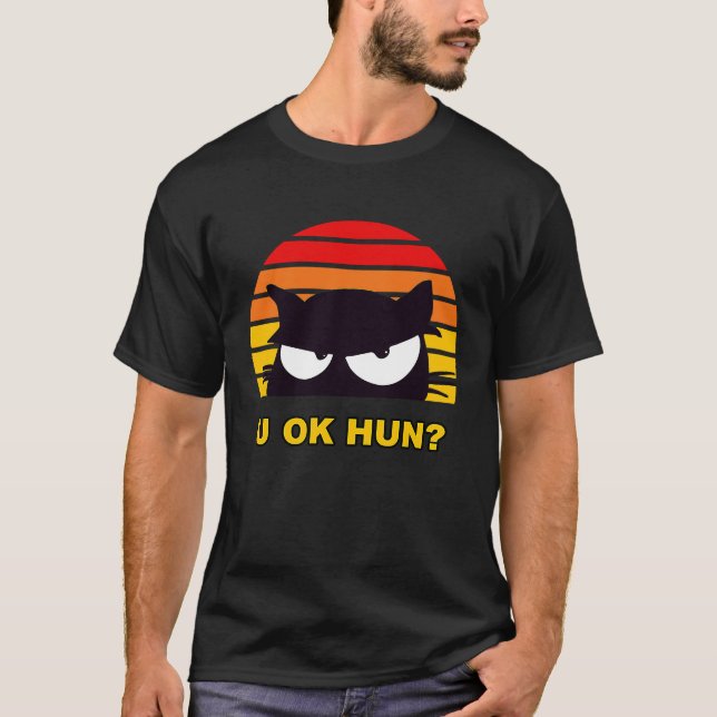 Camiseta OK, HUN, OK, Hun Memória, Gato Retroativo (Frente)