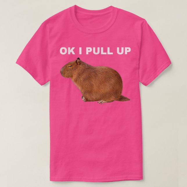 Camiseta Ok I Pull Up Capybara Funny Meme Cute Animal  (Frente do Design)
