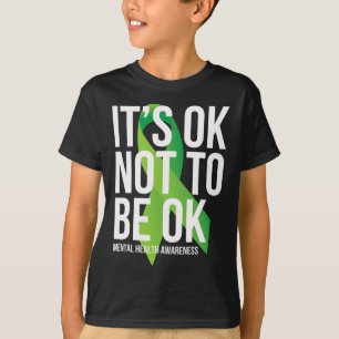 Camiseta Ok Não Estar Ok Fita de Conscientização da Saúde M