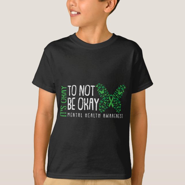 Camiseta Ok Não Para Ser Ok Saúde Mental Sensibilização Bor (Frente)