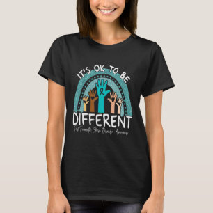 Camiseta Ok Seja Diferente Arco-íris Faixa Azul Guerreiro P