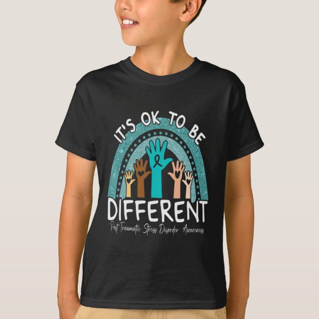 Camiseta Ok Seja Diferente Do Guerreiro De Fita Teal Arco A (Frente)