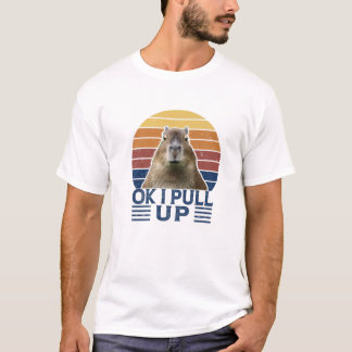 Camiseta Ok, Vou Puxar Capybara Gort Engraçado Memória Rode