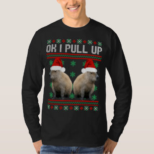 Camiseta Ok, Vou Puxar Capybara Ugly Christmas Sweater Meme