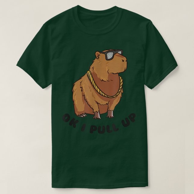 Camiseta Ok, Vou Puxar Óculos De Capybara Engraçados Dank M (Frente do Design)