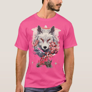 Camiseta Okami Wolf Japonês Anime Kawaii Blossom Cherry Fl
