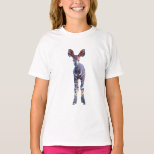 Camiseta Okapi Florestal Estilizado e Marcante para Criança
