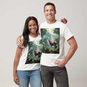 Camiseta Okapi Na Floresta Tropical (Zebra Giraffe),