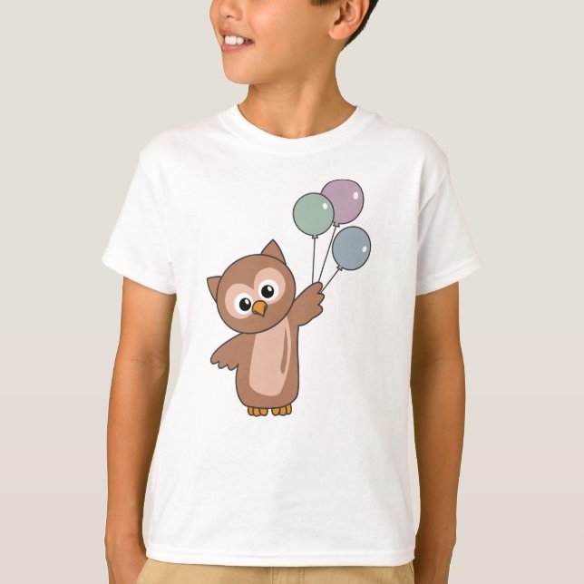 Camiseta Okapi Voa Com Balões Para Cima De Animais Doces (Frente)