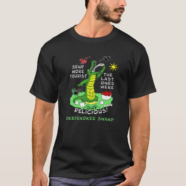 Camiseta Okefenokee Swamp Funny Alligator Envia Mais Turist (Frente)