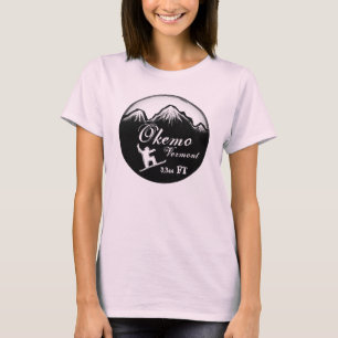 Camiseta Okemo Vermont rosa moto-de-neve
