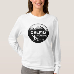 Camiseta Okemo Vermont snowboarder art senhoras hoodie