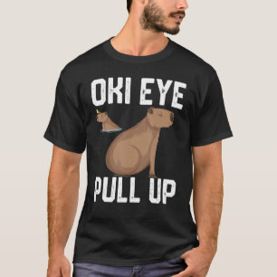 Camiseta oki eye pull up for men garotas Capybara meme