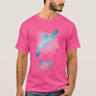 Camiseta Okinawa Japão Watercolor Map Art