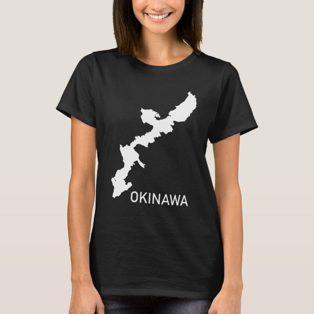Camiseta Okinawa (Mapa de Okinawa) Mulheres (Frente)