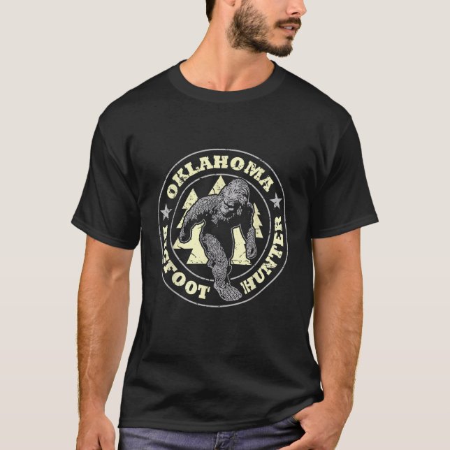 Camiseta Oklahoma Bigfoot Hunter Acredita no Orgulho Estata (Frente)