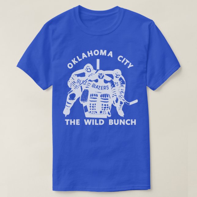 Camiseta Oklahoma City Blazers Wild Bunch 197475 1 (Frente do Design)