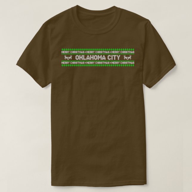 Camiseta Oklahoma City Christmas (Frente do Design)