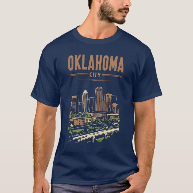 Camiseta Oklahoma City Illustration Oklahoma (Frente)