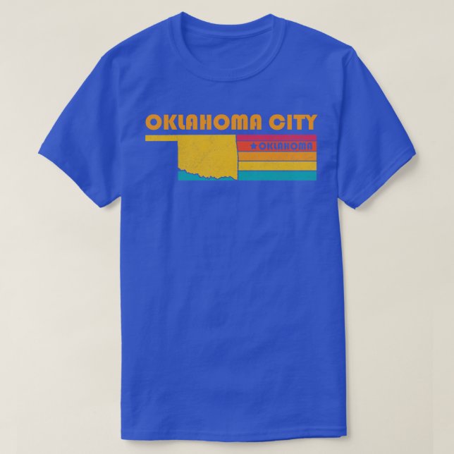 Camiseta Oklahoma City Oklahoma Vintage angustiou Souvenir (Frente do Design)
