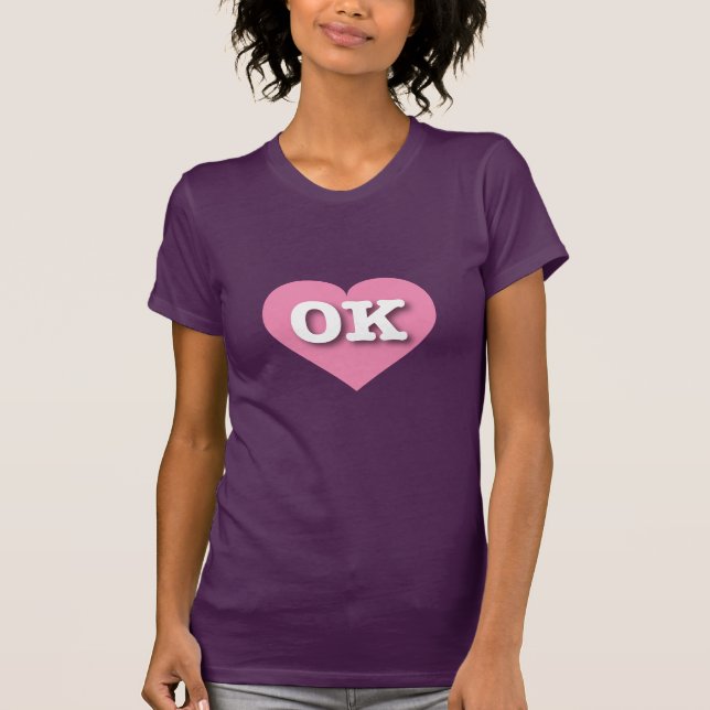 Camiseta Oklahoma Pink Heart - Eu amo OK (Frente)