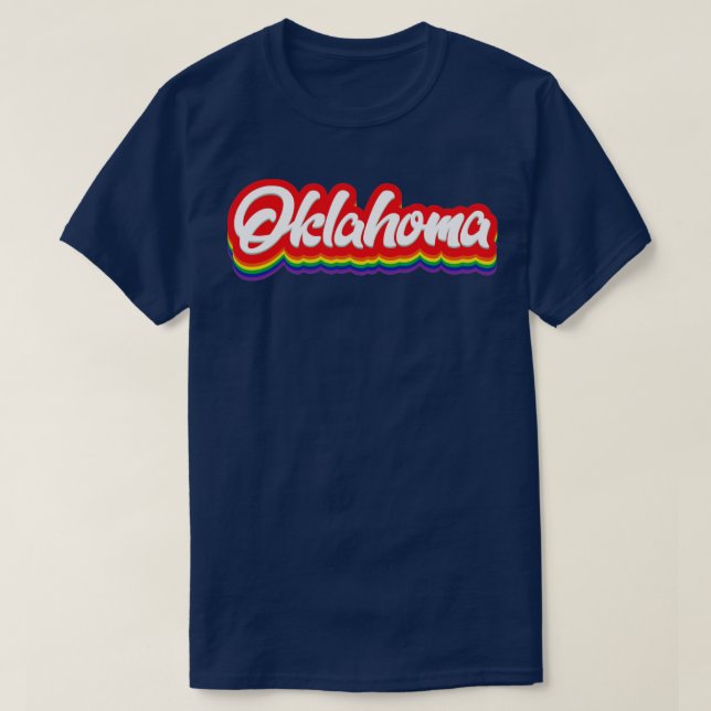 Camiseta Oklahoma Rainbow Typografia (Frente do Design)